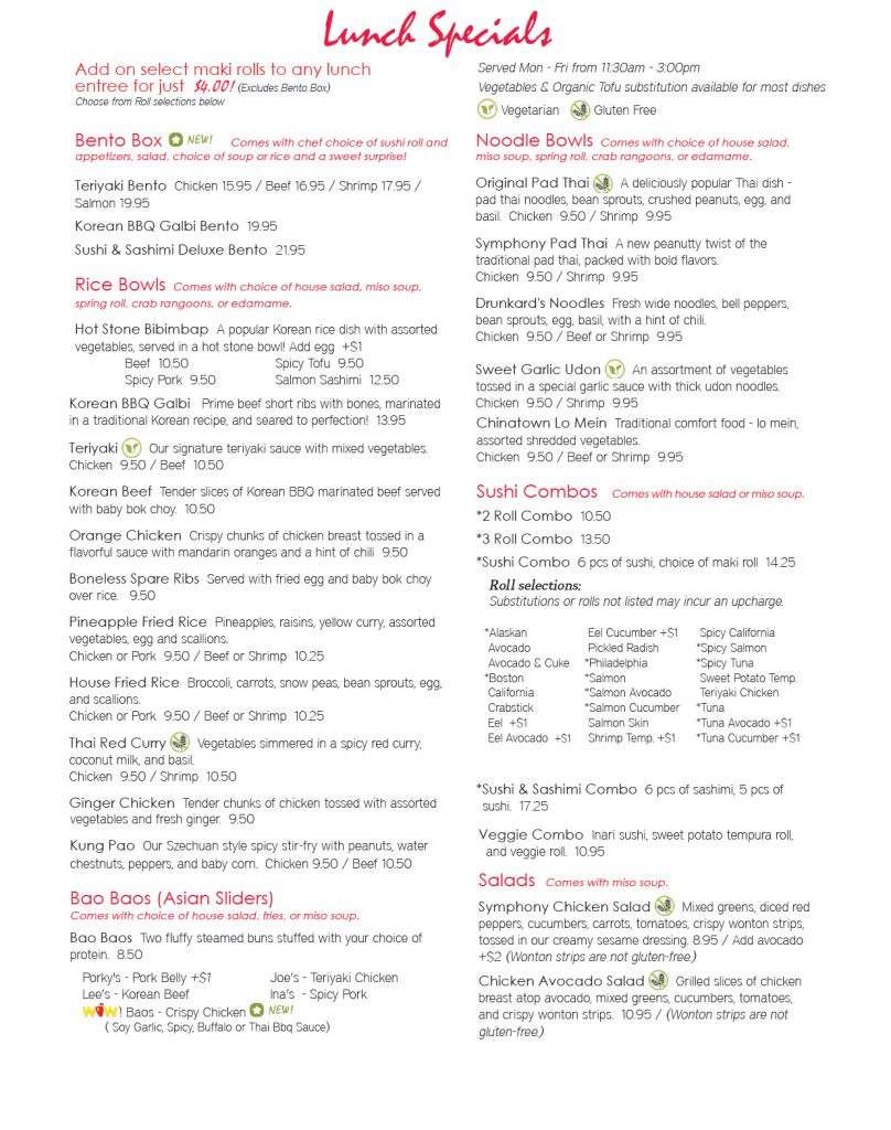 Lunchmenu Ginger Exchange