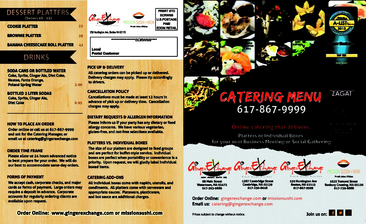 Catering Ginger Exchange Watertown